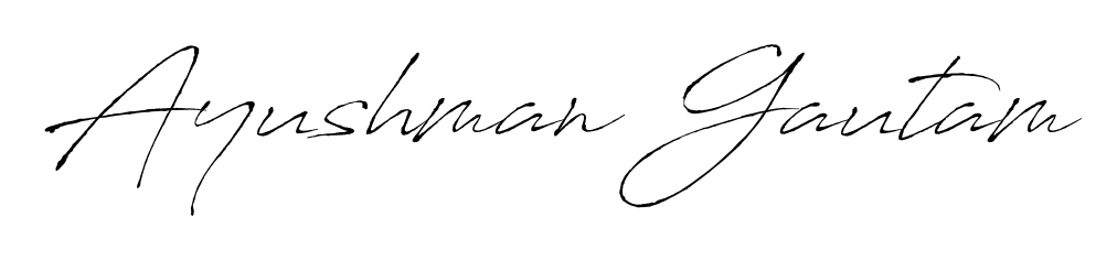 A stylish, flowing autograph style designed for name Ayushman Gautam using Antro_Vectra typography. Perfect for digital creative projects. Ayushman Gautam signature style 6 images and pictures png
