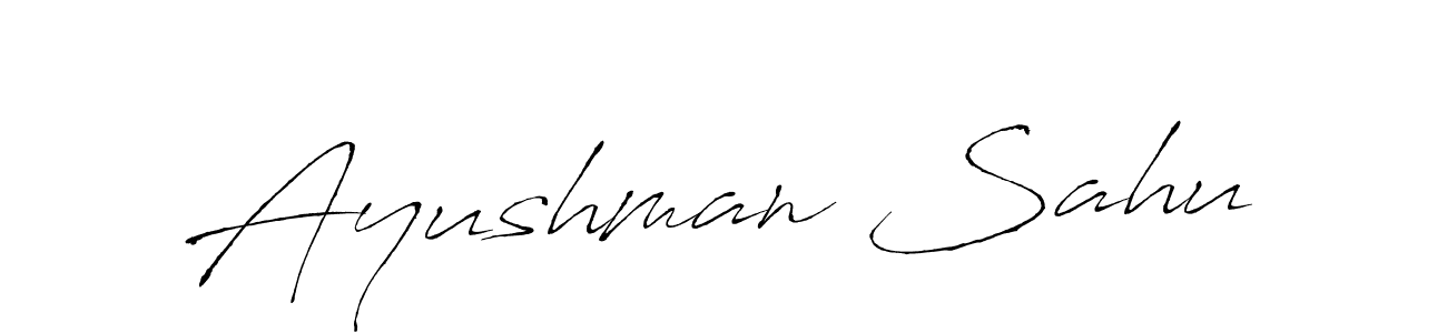 How to make Ayushman Sahu name signature. Use Antro_Vectra style for creating short signs online. This is the latest handwritten sign. Ayushman Sahu signature style 6 images and pictures png