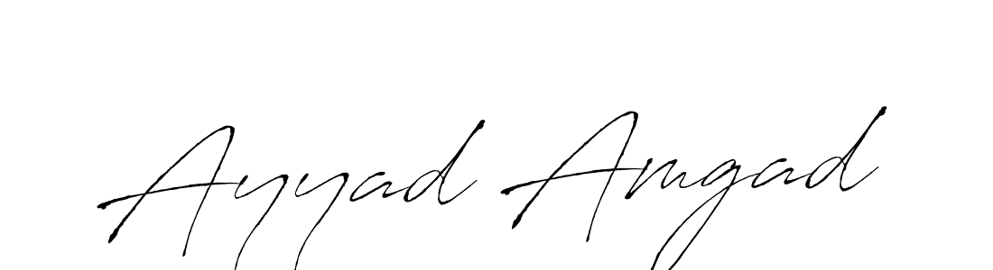 How to make Ayyad Amgad name signature. Use Antro_Vectra style for creating short signs online. This is the latest handwritten sign. Ayyad Amgad signature style 6 images and pictures png