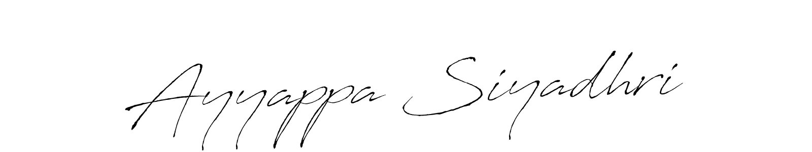 Antro_Vectra is a professional signature style that is perfect for those who want to add a touch of class to their signature. It is also a great choice for those who want to make their signature more unique. Get Ayyappa Siyadhri name to fancy signature for free. Ayyappa Siyadhri signature style 6 images and pictures png