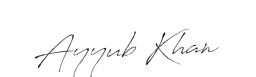 Design your own signature with our free online signature maker. With this signature software, you can create a handwritten (Antro_Vectra) signature for name Ayyub Khan. Ayyub Khan signature style 6 images and pictures png