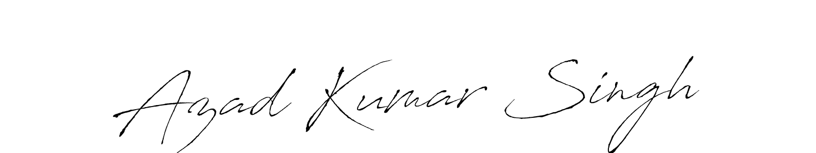 How to make Azad Kumar Singh name signature. Use Antro_Vectra style for creating short signs online. This is the latest handwritten sign. Azad Kumar Singh signature style 6 images and pictures png