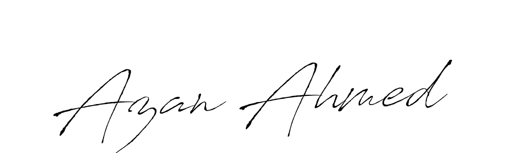 How to make Azan Ahmed name signature. Use Antro_Vectra style for creating short signs online. This is the latest handwritten sign. Azan Ahmed signature style 6 images and pictures png