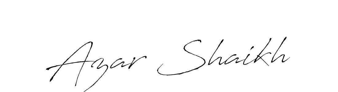 How to make Azar Shaikh name signature. Use Antro_Vectra style for creating short signs online. This is the latest handwritten sign. Azar Shaikh signature style 6 images and pictures png