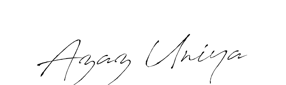 Also You can easily find your signature by using the search form. We will create Azaz Uniya name handwritten signature images for you free of cost using Antro_Vectra sign style. Azaz Uniya signature style 6 images and pictures png