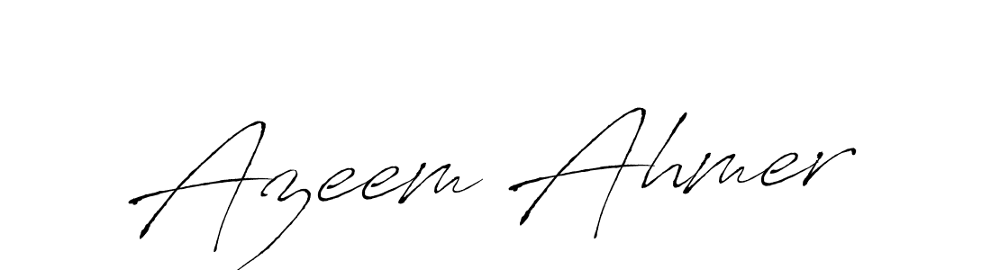 Create a beautiful signature design for name Azeem Ahmer. With this signature (Antro_Vectra) fonts, you can make a handwritten signature for free. Azeem Ahmer signature style 6 images and pictures png