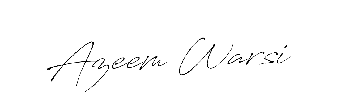 How to make Azeem Warsi name signature. Use Antro_Vectra style for creating short signs online. This is the latest handwritten sign. Azeem Warsi signature style 6 images and pictures png