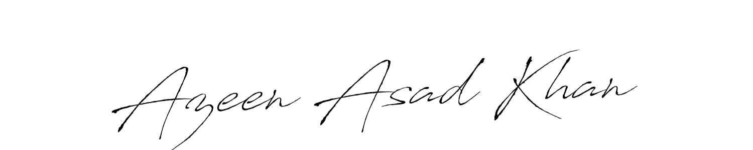 How to make Azeen Asad Khan name signature. Use Antro_Vectra style for creating short signs online. This is the latest handwritten sign. Azeen Asad Khan signature style 6 images and pictures png