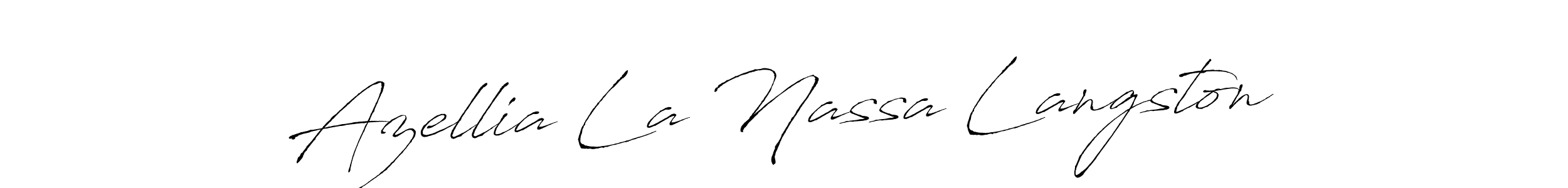 Design your own signature with our free online signature maker. With this signature software, you can create a handwritten (Antro_Vectra) signature for name Azellia La Nassa Langston. Azellia La Nassa Langston signature style 6 images and pictures png
