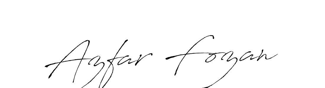 How to make Azfar Fozan name signature. Use Antro_Vectra style for creating short signs online. This is the latest handwritten sign. Azfar Fozan signature style 6 images and pictures png