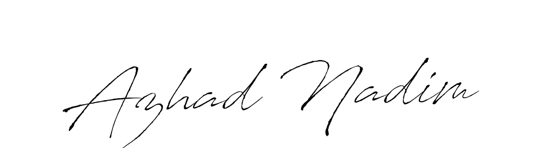 The best way (Antro_Vectra) to make a short signature is to pick only two or three words in your name. The name Azhad Nadim include a total of six letters. For converting this name. Azhad Nadim signature style 6 images and pictures png