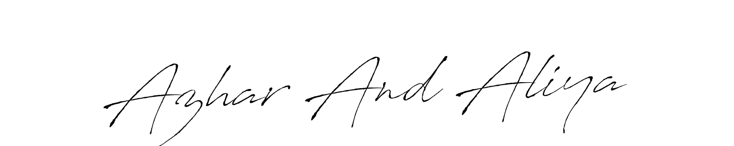 Use a signature maker to create a handwritten signature online. With this signature software, you can design (Antro_Vectra) your own signature for name Azhar And Aliya. Azhar And Aliya signature style 6 images and pictures png