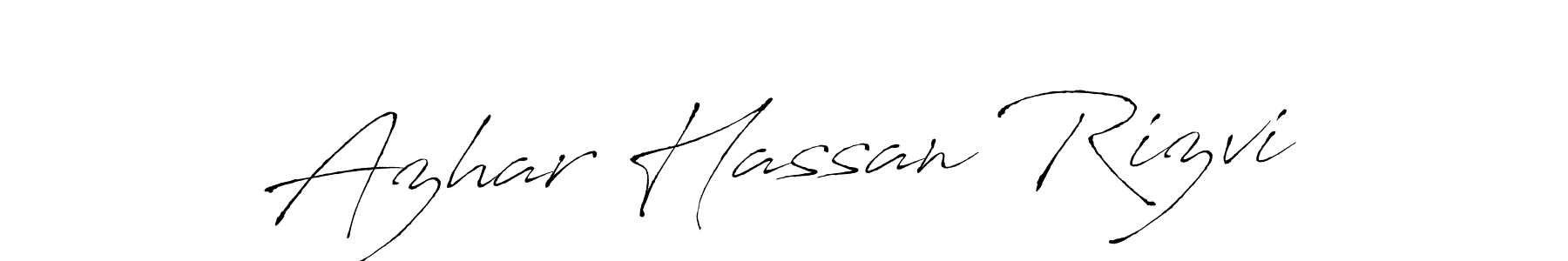 How to make Azhar Hassan Rizvi name signature. Use Antro_Vectra style for creating short signs online. This is the latest handwritten sign. Azhar Hassan Rizvi signature style 6 images and pictures png
