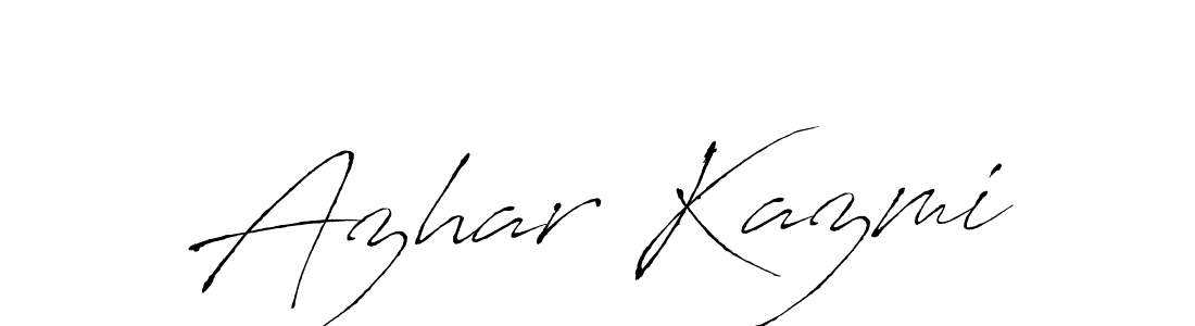 Antro_Vectra is a professional signature style that is perfect for those who want to add a touch of class to their signature. It is also a great choice for those who want to make their signature more unique. Get Azhar Kazmi name to fancy signature for free. Azhar Kazmi signature style 6 images and pictures png