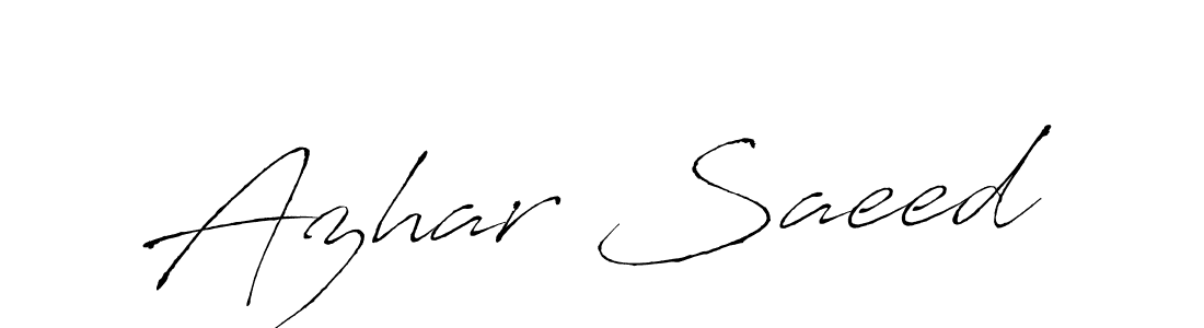 How to make Azhar Saeed name signature. Use Antro_Vectra style for creating short signs online. This is the latest handwritten sign. Azhar Saeed signature style 6 images and pictures png