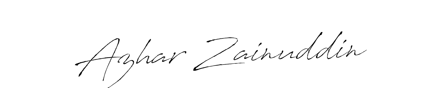 How to make Azhar Zainuddin name signature. Use Antro_Vectra style for creating short signs online. This is the latest handwritten sign. Azhar Zainuddin signature style 6 images and pictures png
