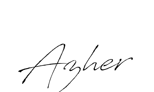 Make a beautiful signature design for name Azher. With this signature (Antro_Vectra) style, you can create a handwritten signature for free. Azher signature style 6 images and pictures png