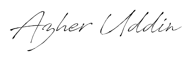 A classic penmanship look for Azher Uddin. The Antro_Vectra font brings timeless elegance and confidence to every signed document. Azher Uddin signature style 6 images and pictures png