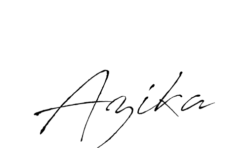 Design your own signature with our free online signature maker. With this signature software, you can create a handwritten (Antro_Vectra) signature for name Azika. Azika signature style 6 images and pictures png