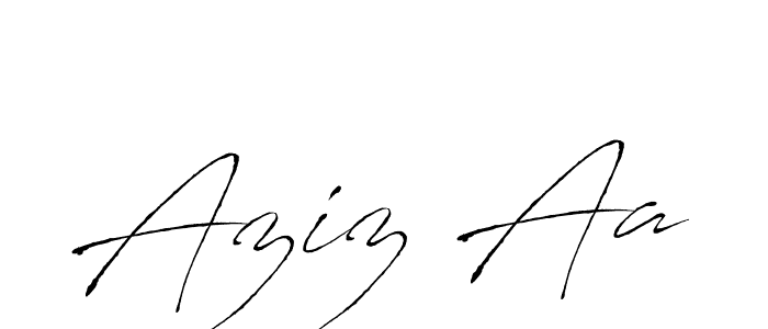 Make a beautiful signature design for name Aziz Aa. With this signature (Antro_Vectra) style, you can create a handwritten signature for free. Aziz Aa signature style 6 images and pictures png