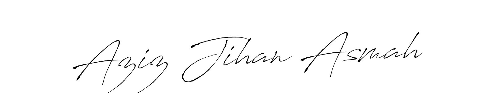 You can use this online signature creator to create a handwritten signature for the name Aziz Jihan Asmah. This is the best online autograph maker. Aziz Jihan Asmah signature style 6 images and pictures png