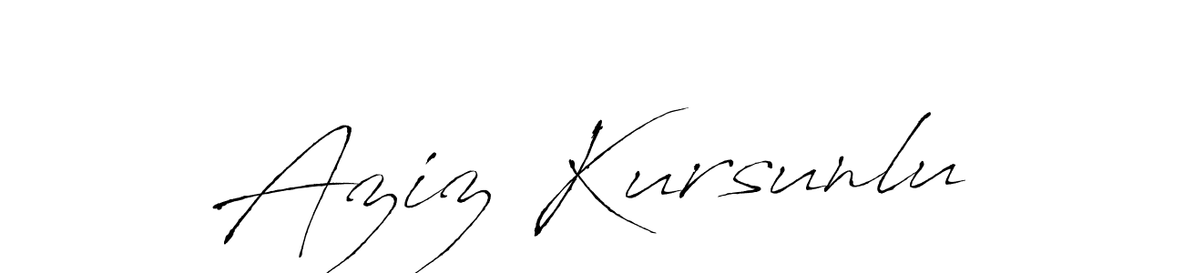 if you are searching for the best signature style for your name Aziz Kursunlu. so please give up your signature search. here we have designed multiple signature styles  using Antro_Vectra. Aziz Kursunlu signature style 6 images and pictures png