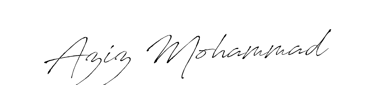 How to make Aziz Mohammad signature? Antro_Vectra is a professional autograph style. Create handwritten signature for Aziz Mohammad name. Aziz Mohammad signature style 6 images and pictures png