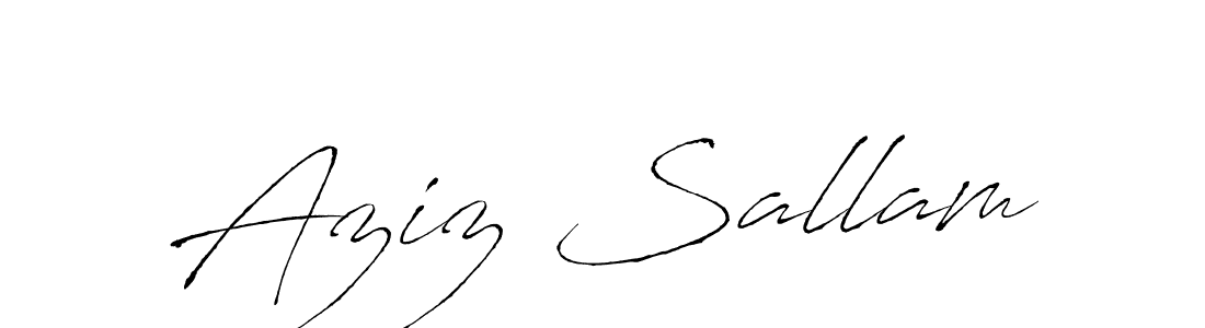 Make a beautiful signature design for name Aziz Sallam. With this signature (Antro_Vectra) style, you can create a handwritten signature for free. Aziz Sallam signature style 6 images and pictures png