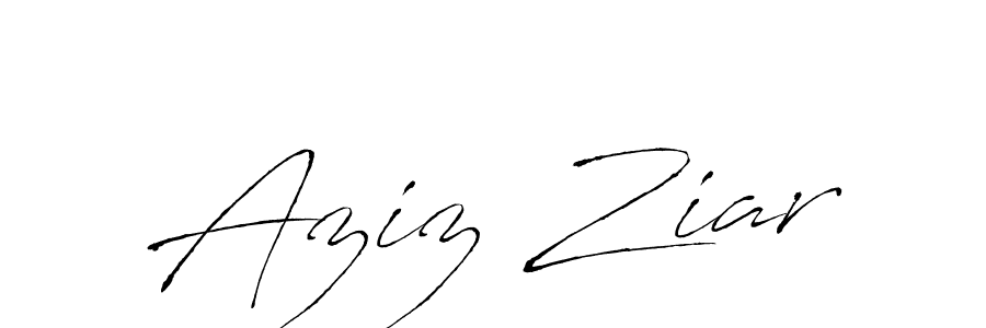 How to make Aziz Ziar name signature. Use Antro_Vectra style for creating short signs online. This is the latest handwritten sign. Aziz Ziar signature style 6 images and pictures png