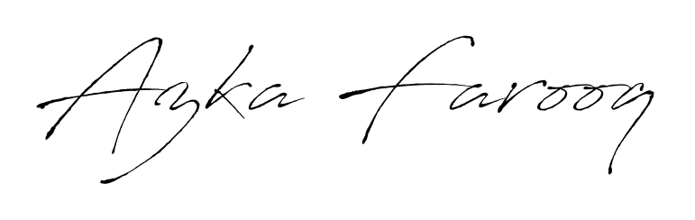 Design your own signature with our free online signature maker. With this signature software, you can create a handwritten (Antro_Vectra) signature for name Azka Farooq. Azka Farooq signature style 6 images and pictures png