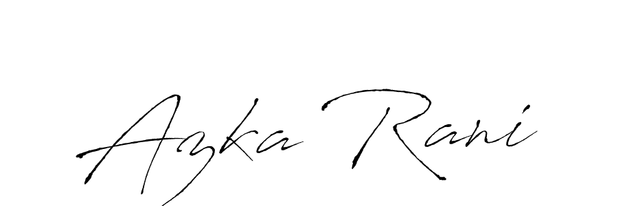 Use a signature maker to create a handwritten signature online. With this signature software, you can design (Antro_Vectra) your own signature for name Azka Rani. Azka Rani signature style 6 images and pictures png