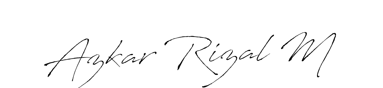 Azkar Rizal M stylish signature style. Best Handwritten Sign (Antro_Vectra) for my name. Handwritten Signature Collection Ideas for my name Azkar Rizal M. Azkar Rizal M signature style 6 images and pictures png