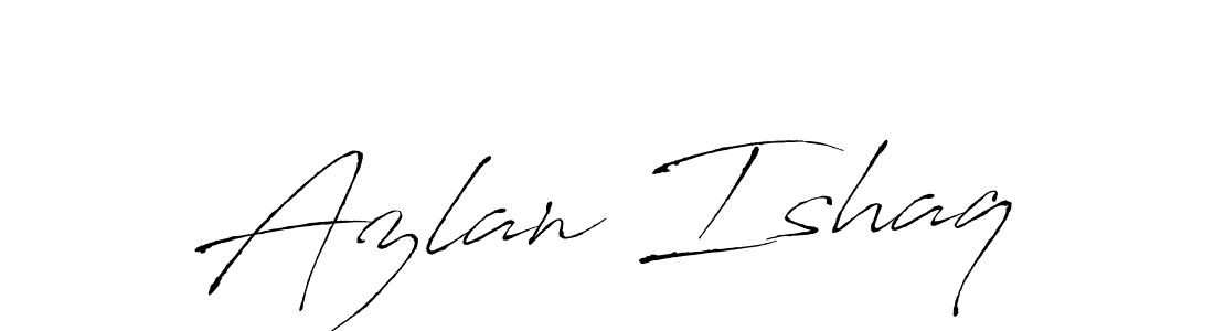 Make a beautiful signature design for name Azlan Ishaq. With this signature (Antro_Vectra) style, you can create a handwritten signature for free. Azlan Ishaq signature style 6 images and pictures png