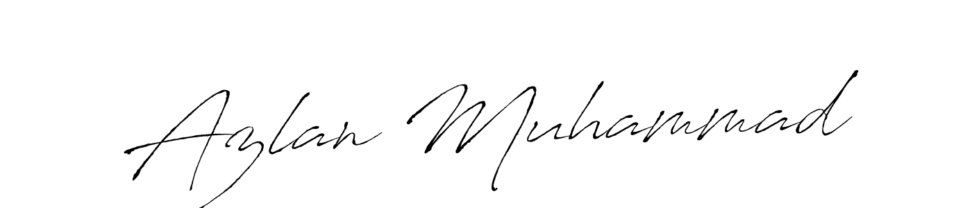 How to make Azlan Muhammad name signature. Use Antro_Vectra style for creating short signs online. This is the latest handwritten sign. Azlan Muhammad signature style 6 images and pictures png