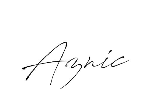 Make a beautiful signature design for name Aznic. With this signature (Antro_Vectra) style, you can create a handwritten signature for free. Aznic signature style 6 images and pictures png