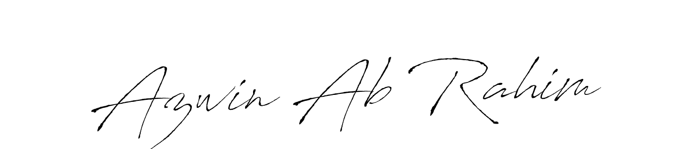 Design your own signature with our free online signature maker. With this signature software, you can create a handwritten (Antro_Vectra) signature for name Azwin Ab Rahim. Azwin Ab Rahim signature style 6 images and pictures png