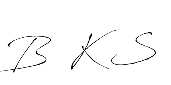 Make a beautiful signature design for name B  K S. With this signature (Antro_Vectra) style, you can create a handwritten signature for free. B  K S signature style 6 images and pictures png