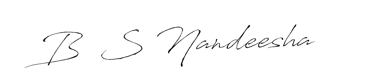 Make a beautiful signature design for name B  S Nandeesha. Use this online signature maker to create a handwritten signature for free. B  S Nandeesha signature style 6 images and pictures png