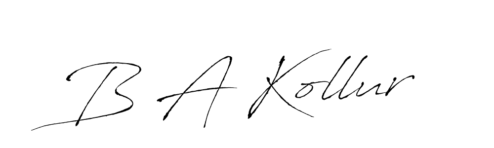 Antro_Vectra is a professional signature style that is perfect for those who want to add a touch of class to their signature. It is also a great choice for those who want to make their signature more unique. Get B A Kollur name to fancy signature for free. B A Kollur signature style 6 images and pictures png