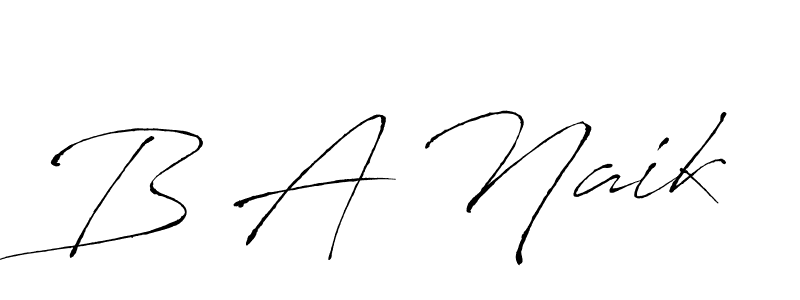 Design your own signature with our free online signature maker. With this signature software, you can create a handwritten (Antro_Vectra) signature for name B A Naik. B A Naik signature style 6 images and pictures png