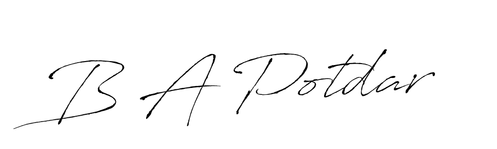 Similarly Antro_Vectra is the best handwritten signature design. Signature creator online .You can use it as an online autograph creator for name B A Potdar. B A Potdar signature style 6 images and pictures png