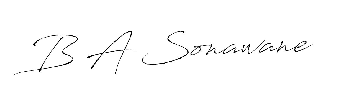 B A Sonawane stylish signature style. Best Handwritten Sign (Antro_Vectra) for my name. Handwritten Signature Collection Ideas for my name B A Sonawane. B A Sonawane signature style 6 images and pictures png