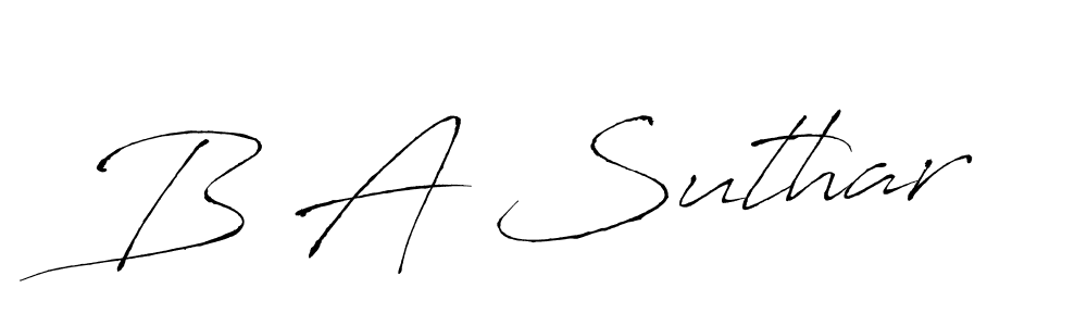 Also You can easily find your signature by using the search form. We will create B A Suthar name handwritten signature images for you free of cost using Antro_Vectra sign style. B A Suthar signature style 6 images and pictures png