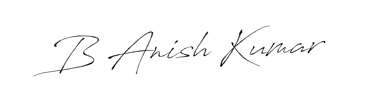 Create a beautiful signature design for name B Anish Kumar. With this signature (Antro_Vectra) fonts, you can make a handwritten signature for free. B Anish Kumar signature style 6 images and pictures png