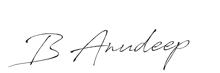 Design your own signature with our free online signature maker. With this signature software, you can create a handwritten (Antro_Vectra) signature for name B Anudeep. B Anudeep signature style 6 images and pictures png