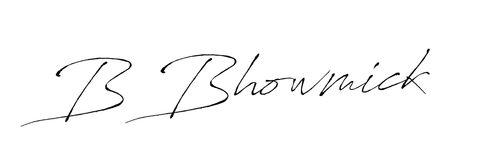 How to make B Bhowmick name signature. Use Antro_Vectra style for creating short signs online. This is the latest handwritten sign. B Bhowmick signature style 6 images and pictures png