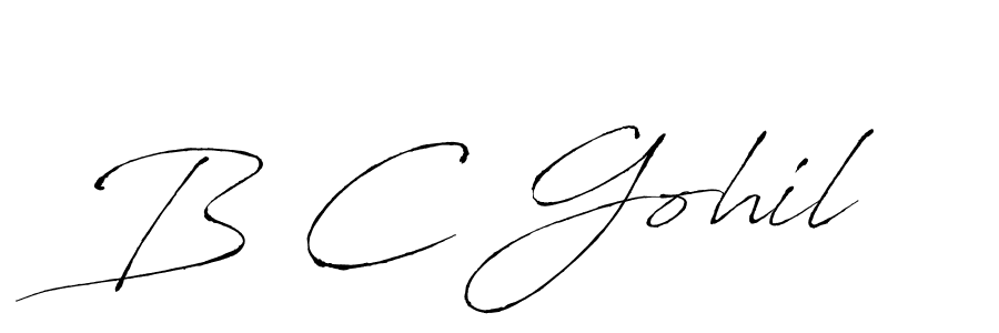 Make a beautiful signature design for name B C Gohil. With this signature (Antro_Vectra) style, you can create a handwritten signature for free. B C Gohil signature style 6 images and pictures png