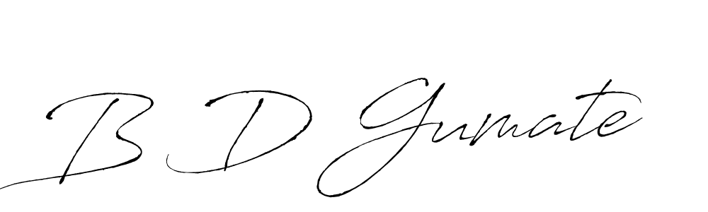 Design your own signature with our free online signature maker. With this signature software, you can create a handwritten (Antro_Vectra) signature for name B D Gumate. B D Gumate signature style 6 images and pictures png