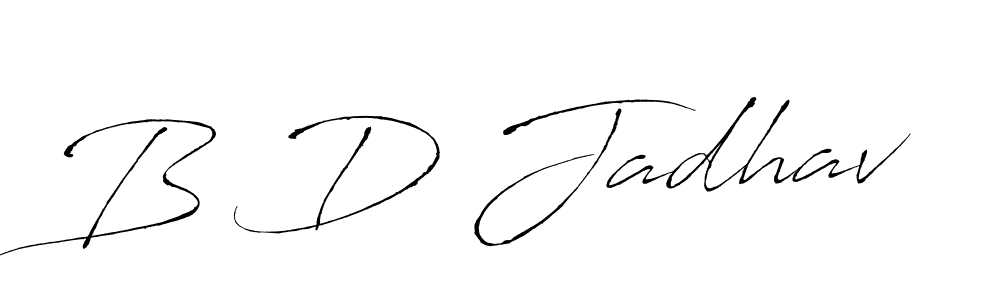 Use a signature maker to create a handwritten signature online. With this signature software, you can design (Antro_Vectra) your own signature for name B D Jadhav. B D Jadhav signature style 6 images and pictures png