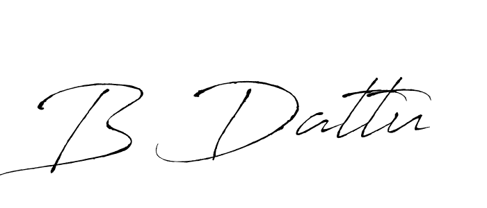 Design your own signature with our free online signature maker. With this signature software, you can create a handwritten (Antro_Vectra) signature for name B Dattu. B Dattu signature style 6 images and pictures png